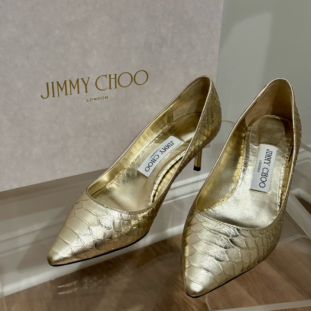 Jimmy Choo Metallic Printed Leather Pumps